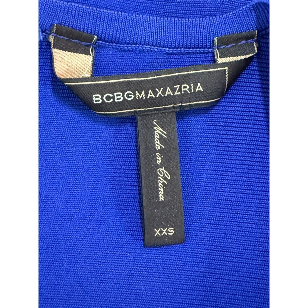 BCBGMaxazria Orient Blue Kamara Short Sleeve Fit & Flare Short Dress Size XXS - Picture 7 of 9